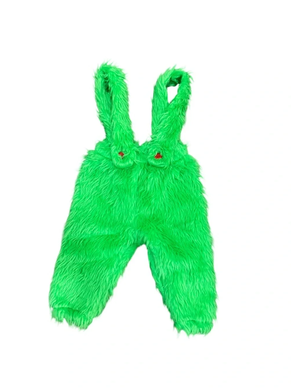 The Baby Who Stole Christmas Furry Grinch Suspender romper outfit size 12-18M
